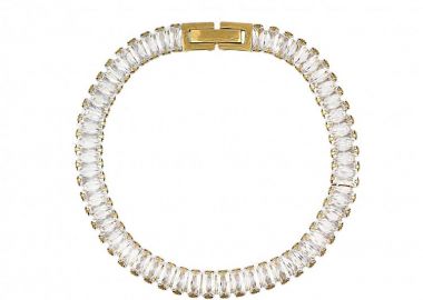 Βραχιόλι Ριβιέρα 5mm Από Ατσάλι Επιχρυσωμένο TU29807 - AMOR AMOR - 