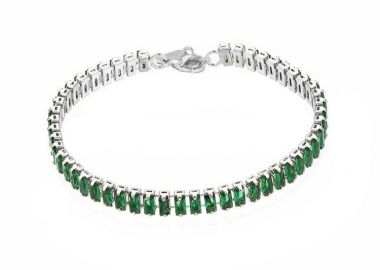 Βραχιόλι Ριβιέρα Από Ανοξείδωτο Ατσάλι Με Ορθογώνια Ζιργκόν MI25482 - AMOR AMOR - 