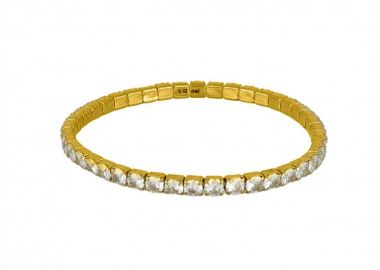 Βραχιόλι Ριβιέρα Ελαστικό Από Ατσάλι Επιχρυσωμένο TU29813 - AMOR AMOR - 