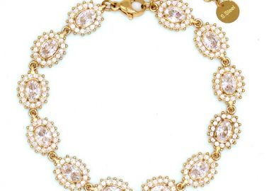 Βραχιόλι Ριβιέρα Με Ροζέτες Οβάλ Από Ατσάλι Επιχρυσωμένο MI21889 - AMOR AMOR - 