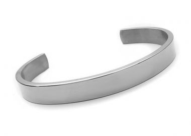 Βραχιόλι σταθερό βέργα 8mm από ατσάλι ασημί BA401 - Asimenio - 