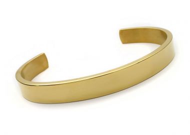 Βραχιόλι σταθερό βέργα 8mm από ατσάλι χρυσό BA402 - Asimenio - 