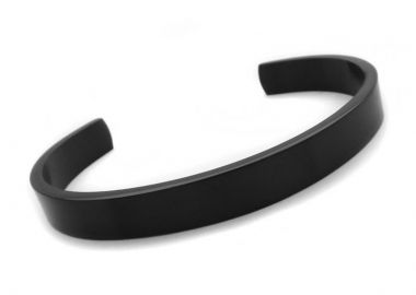 Βραχιόλι σταθερό βέργα 8mm από ατσάλι μαύρο BA403 - Asimenio - 