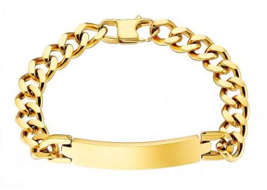 Βραχιόλι Ταυτότητα Από Ατσάλι Επιχρυσωμένο AS25881 - AMOR AMOR - 