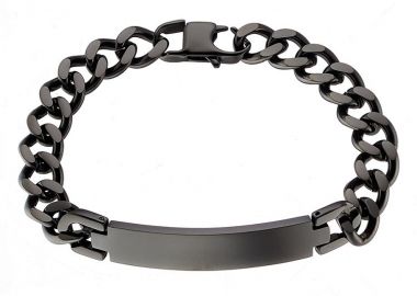Βραχιόλι Ταυτότητα Από Ατσάλι Μαύρο AS25880 - AMOR AMOR - 