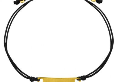 Βραχιόλι Ταυτότητα Από Κορδόνι Και Ανοξείδωτο Ατσάλι Επιχρυσωμένο AA28857 - AMOR AMOR - 