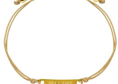 Βραχιόλι Ταυτότητα Από Κορδόνι Και Ανοξείδωτο Ατσάλι Επιχρυσωμένο Με Χάραξη AA28860 - AMOR AMOR - 