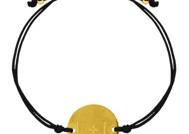 Βραχιόλι Ταυτότητα Από Κορδόνι Και Ανοξείδωτο Ατσάλι Επιχρυσωμένο Με Χάραξη AA28866 - AMOR AMOR - 