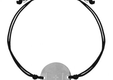 Βραχιόλι Ταυτότητα Από Κορδόνι Και Ανοξείδωτο Ατσάλι Με Χάραξη AA28826 - AMOR AMOR - 