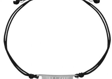 Βραχιόλι Ταυτότητα Από Κορδόνι Και Ανοξείδωτο Ατσάλι Με Χάραξη AA28854 - AMOR AMOR - 