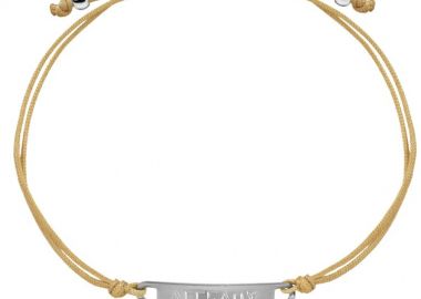 Βραχιόλι Ταυτότητα Από Κορδόνι Και Ανοξείδωτο Ατσάλι Με Χάραξη AA28856 - AMOR AMOR - 