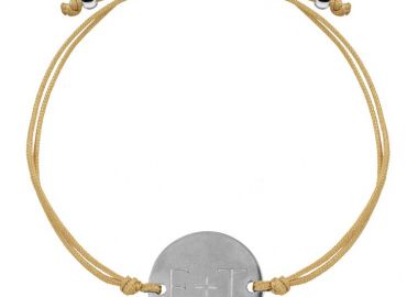 Βραχιόλι Ταυτότητα Από Κορδόνι Και Ανοξείδωτο Ατσάλι Με Χάραξη AA28864 - AMOR AMOR - 