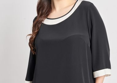 Βραδινή μπλούζα με colourblock λεπτομέρειες -  - 