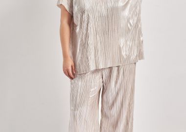 Βραδινή παντελόνα πλεκτή με φόιλ VERO MODA -  - 