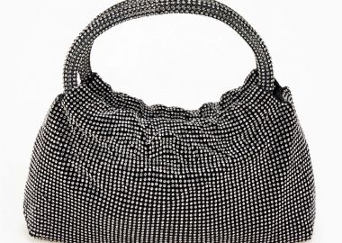 Βραδινή τσάντα χειρός με strass - Μαύρο - Issue - 