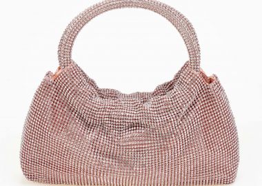 Βραδινή τσάντα χειρός με strass - Rose Gold - Issue - 