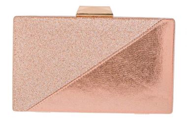 βραδινό τσαντάκι glitter shine σε ροζ gold - PerfectDress.gr - 