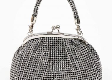 Βραδινό τσαντάκι με strass - Μαύρο - Issue - 