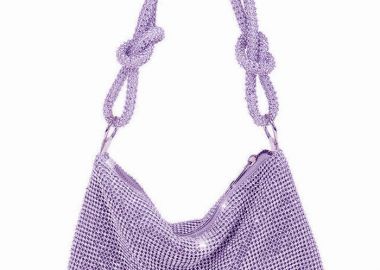 βραδινό τσαντάκι strass Draped lilac - PerfectDress.gr - 