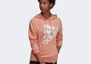BRAND LOVE SLANTED LOGO RELAXED HOODIE ΡΟΖ - ADIDAS PERFORMANCE - 