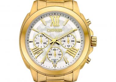 BREEZE Chronique Chronograph - 212481.1, Gold case with Stainless Steel Bracelet - Breeze - 