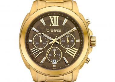 BREEZE Chronique Chronograph - 212481.8, Gold case with Stainless Steel Bracelet - Breeze - 