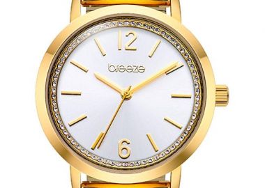 BREEZE Halo - 212571.1, Gold case with Stainless Steel Bracelet - Breeze - 