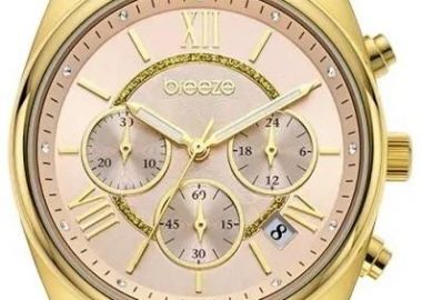 BREEZE Poshius Chronograph - 212521.4, Gold case with Stainless Steel Bracelet - Breeze - 