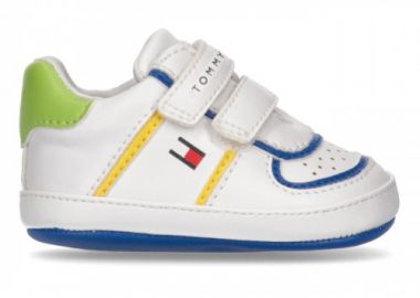 Βρεφικά Παπούτσια Αγκαλιάς Tommy Hilfiger Αγορί T0B4-32819-1582 X256 Λευκά - Tommy Hilfiger - 