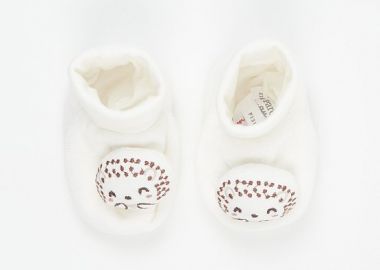 Βρεφικά Παπούτσια Αγκαλιάς Unisex Hedgehog ΛΕΥΚΟ - DPAM - 
