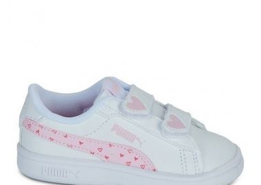 Βρεφικά Παπούτσια Puma Smash 3.0 Hearty V για Κορίτσια (Μεγέθη 20-27) ΛΕΥΚΟ - PUMA - 