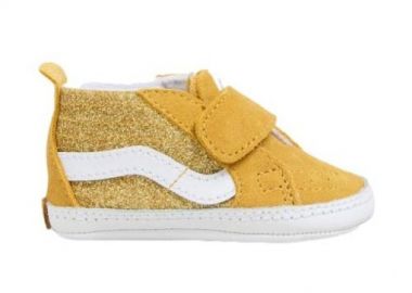 Βρεφικά Παπούτσια Vans SK8-Hi Crib για Κορίτσια Glitter GOld (Μεγέθη 17-18) ΚΙΤΡΙΝΟ - VANS - 