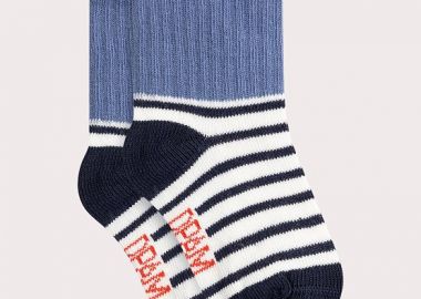 Βρεφικές Κάλτσες για Αγόρια Striped Blue ΛΕΥΚΟ - DPAM - 
