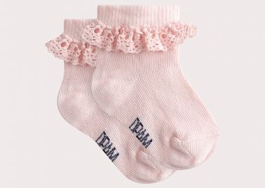 Βρεφικές Κάλτσες για Κορίτσια Baby Pink Ruffles ΡΟΖ - DPAM - 