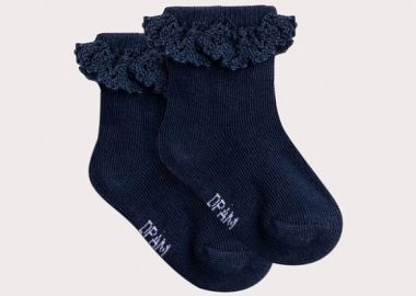 Βρεφικές Κάλτσες για Κορίτσια Navy Ruffled ΜΠΛΕ - DPAM - 
