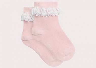 Βρεφικές Κάλτσες για Κορίτσια Pink Lace ΡΟΖ - DPAM - 
