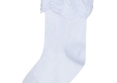 Βρεφικές κάλτσες με δαντέλα για κορίτσι - Εκρού 40-0202-9 - energiers - 