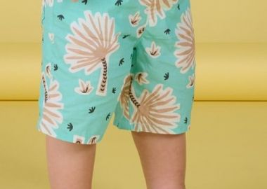 Βρεφική Βερμούδα για Αγόρια Turquoise Palm Trees ΤΙΡΚΟΥΑΖ - DPAM - 