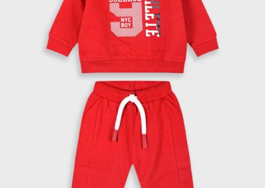 Βρεφική φούτερ φόρμα - ΚΟΚΚΙΝΟ 11-125479-0 - energiers - 