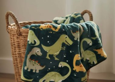 Βρεφική Κουβέρτα Κούνιας (110Χ140) Βελουτέ Dinosaurs - Astron Italy - 