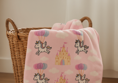 Βρεφική Κουβέρτα Κούνιας (110Χ140) Βελουτέ Unicorn Fly - Astron Italy - 