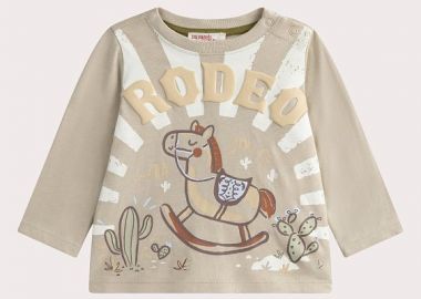 Βρεφική Μπλούζα για Αγόρια Beige Rodeo ΜΠΕΖ - DPAM - 