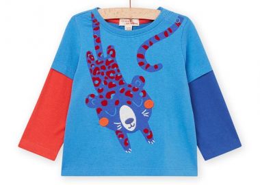 Βρεφική Μπλούζα για Αγόρια Cool Leopard ΜΠΛΕ - DPAM - 