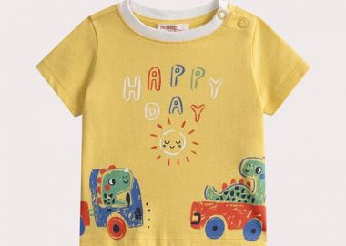 Βρεφική Μπλούζα για Αγόρια Happy Day ΠΟΡΤΟΚΑΛΙ - DPAM - 