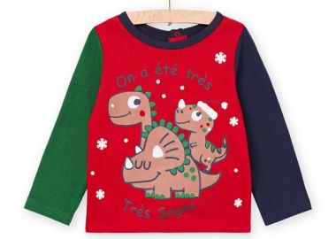 Βρεφική Μπλούζα για Αγόρια Jolly Dinos KOKKINO - DPAM - 