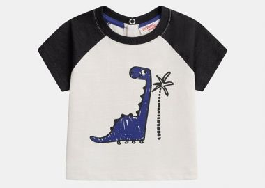 Βρεφική Μπλούζα για Αγόρια Raglan Dinosaur ΜΠΕΖ - DPAM - 