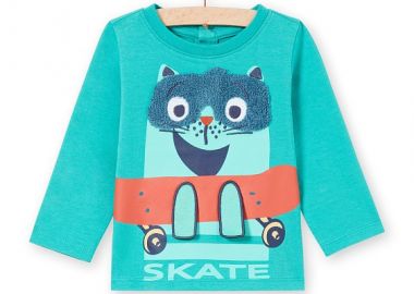 Βρεφική Μπλούζα για Αγόρια Turquoise Skate ΤΥΡΚΟΥΑΖ - DPAM - 