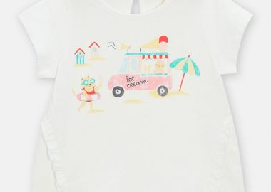 Βρεφική Μπλούζα για Κορίτσια Ice cream ΕΚΡΟΥ - DPAM - 