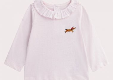Βρεφική Μπλούζα για Κορίτσια Soft Pink Puppy ΡΟΖ - DPAM - 