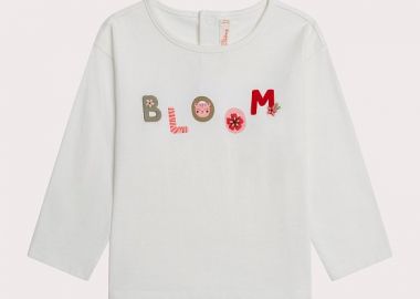Βρεφική Μπλούζα για Κορίτσια White Bloom ΛΕΥΚΟ - DPAM - 